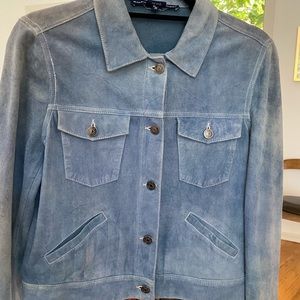 Reformation Vintage/Ralph Lauren Blue Suede Jacket